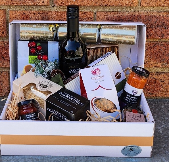 Savoury Gift Hamper With Red Wine